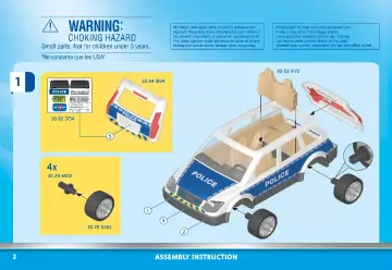 Istruzioni di montaggio Playmobil 6920 - Auto della Polizia (2)