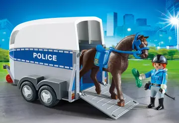 Playmobil 6922 - Policía con Caballo y Remolque