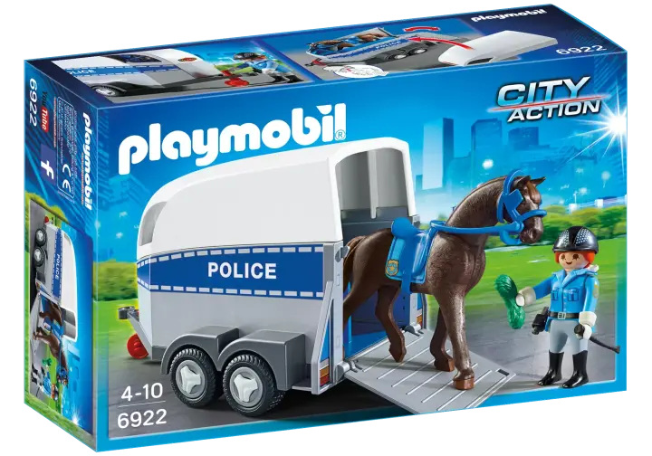 Playmobil 6922 - Poliziotta a cavallo con rimorchio - BOX