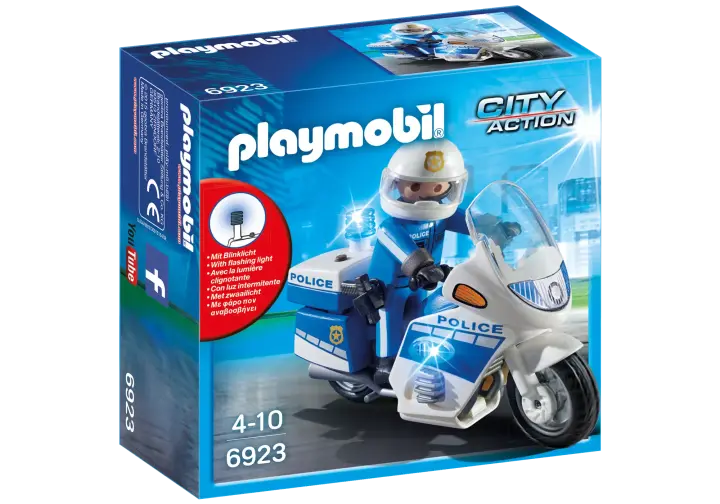 Playmobil 6923 - Police Bike with LED Light - BOX