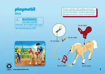 Manual de instruções Playmobil 6933 - Treinadora de Cavalos (1)