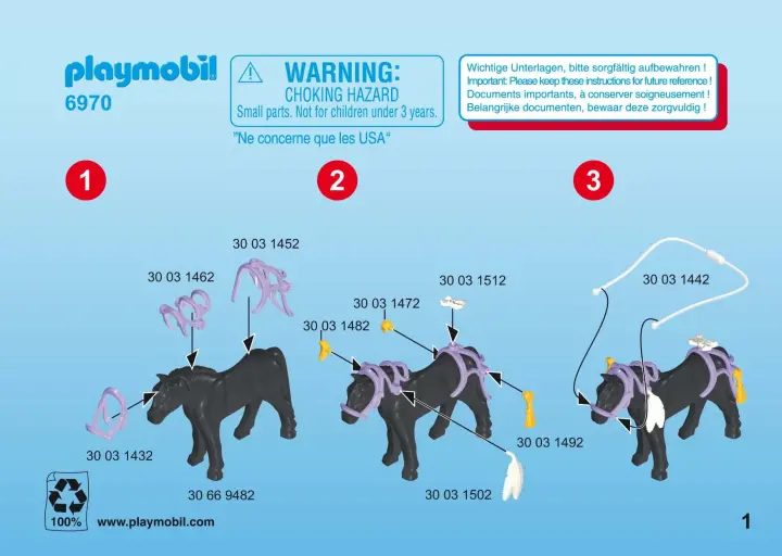 Bauanleitungen Playmobil 6970 - Schmück-Pony Sternchen (1)