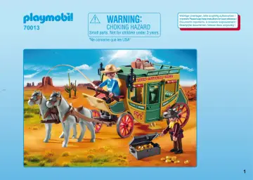 Οδηγίες συναρμολόγησης Playmobil 70013 - Άμαξα Άγριας Δύσης (1)