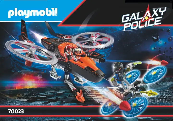 Bouwplannen Playmobil 70023 - Galaxy piratenhelikopter (1)