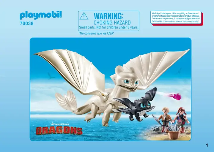 Οδηγίες συναρμολόγησης Playmobil 70038 - Η Λευκή Οργή κι ένας Δρακούλης με τα παιδιά (1)