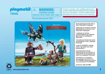 Οδηγίες συναρμολόγησης Playmobil 70040 - Ο Ψάρης και η Άστριντ με ένα Δρακούλη (1)