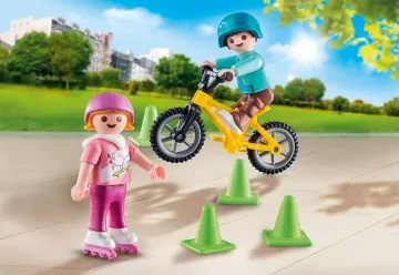 Playmobil 70061 - Παιδάκια με πατίνια και ποδήλατο BMX