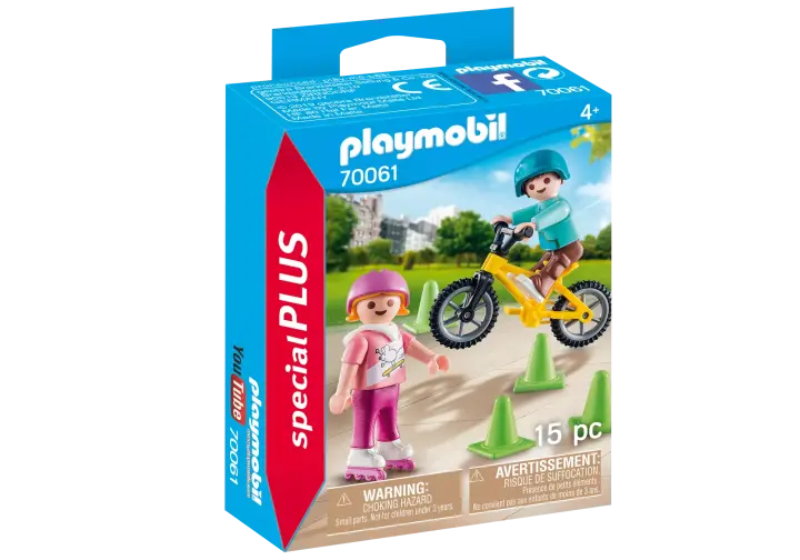 Playmobil 70061 - Enfants avec vélo et rollers - BOX