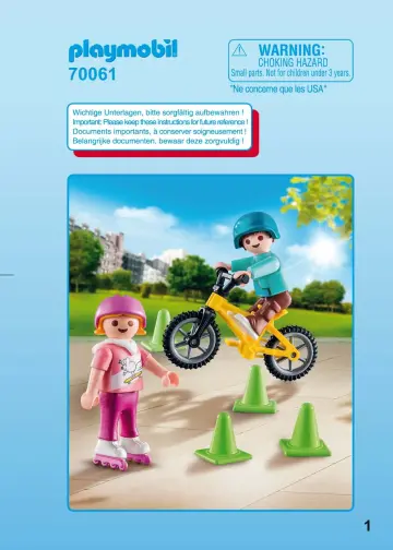 Building instructions Playmobil 70061 - Children with Skates and Bike (1)