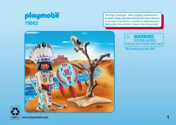 Notices de montage Playmobil 70062 - Chef de tribu amérindienne (1)