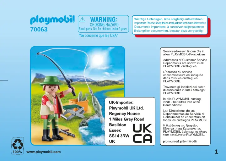 Notices de montage Playmobil 70063 - Pêcheur à la ligne (2)