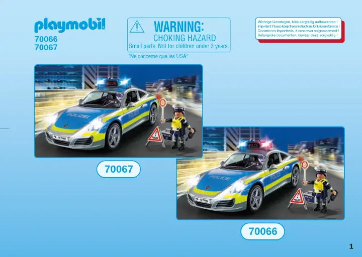 Notices de montage Playmobil 70066 - Porsche 911 Carrera 4S Police (1)