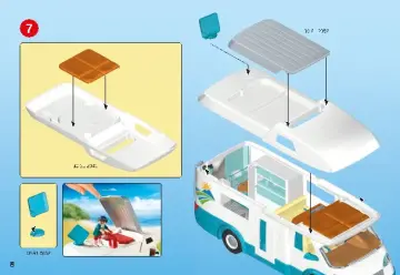 Istruzioni di montaggio Playmobil 70088 - Camper con famiglia in vacanza (8)