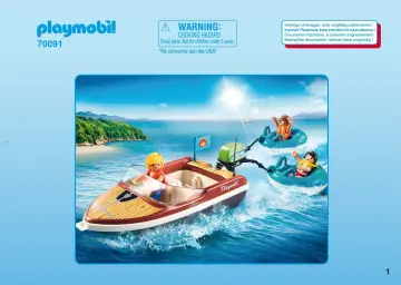 Bygganvisningar Playmobil 70091 - Racerbåt med surfare (1)