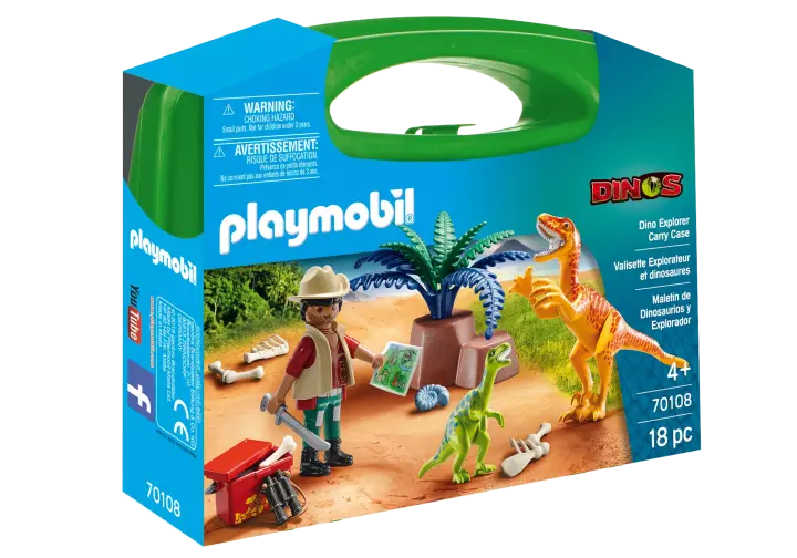 Playmobil 70108 - Maletín grande Dinosaurios y Explorador - BOX