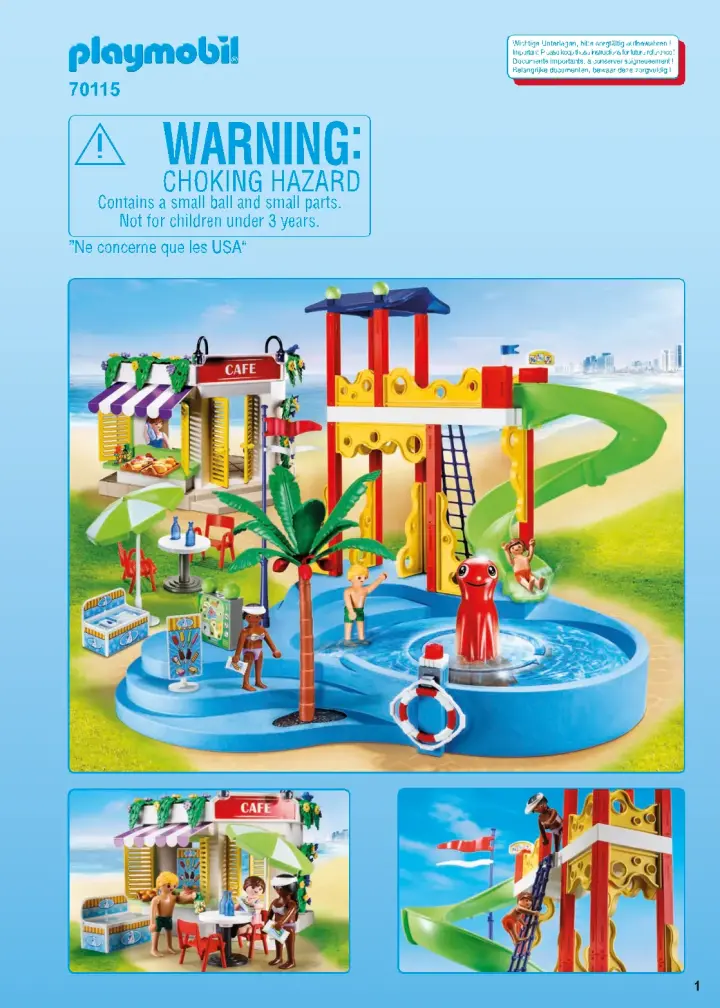 Istruzioni di montaggio Playmobil 70115 - Waterpark (1)