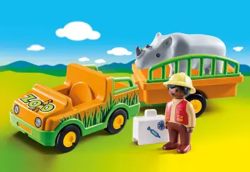 Playmobil 70182 - Όχημα ζωολογικού κήπου με ρινόκερο