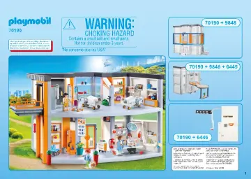 Manual de instruções Playmobil 70190 - Hospital com Mobília (1)