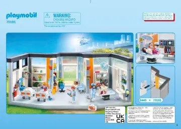 Bouwplannen Playmobil 70191 - Ziekenhuis met inrichting (1)
