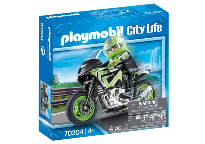 Playmobil 70204 - Pilote et moto - BOX