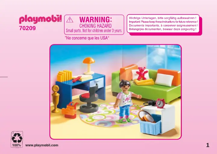 Manual de instruções Playmobil 70209 - Quarto de Estudo (1)