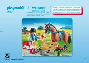 Οδηγίες συναρμολόγησης Playmobil 70294 - Gift Set "Φροντίζοντας το άλογο" (1)