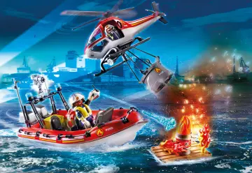 Playmobil 70335 - Πυροσβεστικό σκάφος και ελικόπτερο