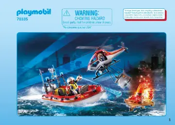 Οδηγίες συναρμολόγησης Playmobil 70335 - Πυροσβεστικό σκάφος και ελικόπτερο (1)