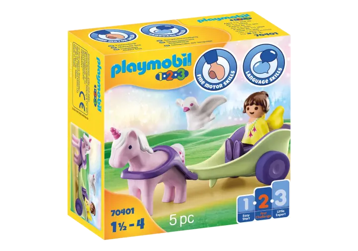 Playmobil 70401 - 1.2.3 Carruagem do Unicórnio com Fada - BOX