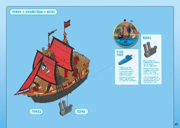 Manuales de instrucciones Playmobil 70411 - Barco Pirata Calavera (12)