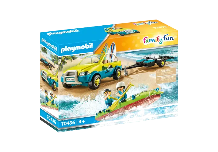 Playmobil 70436 - Αυτοκίνητο με ανοιχτή οροφή και κανό - BOX