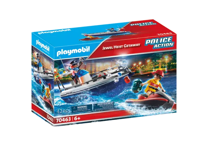 Playmobil 70463 - Guardacostas y Ladrón en moto de agua - BOX