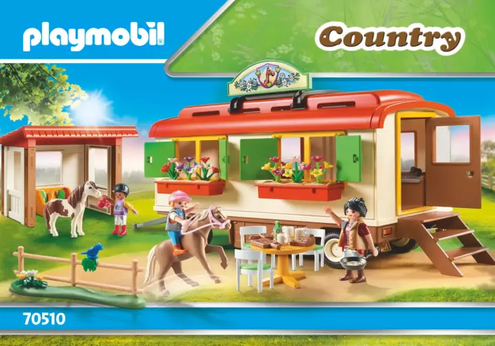 Building instructions Playmobil 70510 - Pony Shelter with Mobile Home (1)
