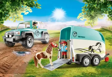 Playmobil 70511 - Voiture et van pour poney