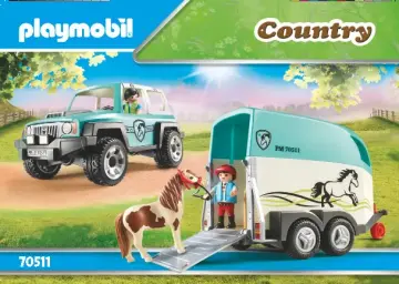 Manual de instruções Playmobil 70511 - Carro com Reboque para Pónei (1)