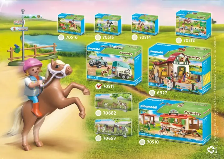 Playmobil 70511 Coche Remolque Para Pony