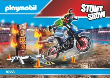 Manual de instruções Playmobil 70553 - Stuntshow Moto com parede de fogo (1)
