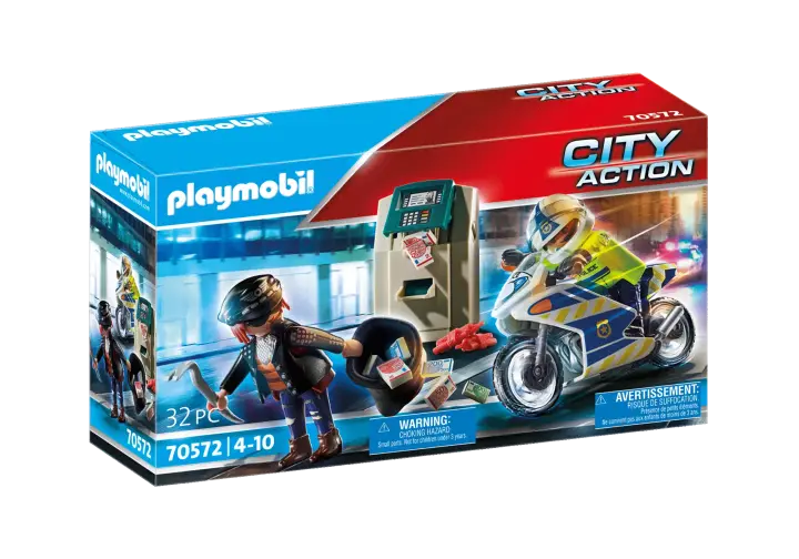 Playmobil 70572 - Policyjny motor: Pościg za przestępcą - BOX