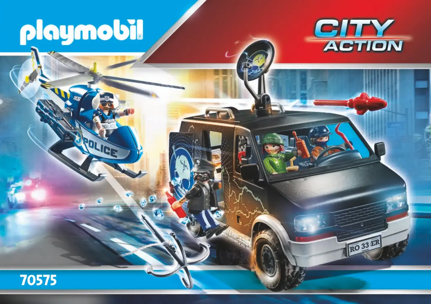 PLAYMOBIL City Action - Police Camion de bandits et policier