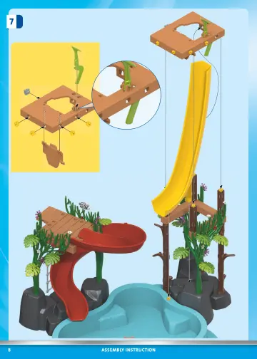 Istruzioni di montaggio Playmobil 70609 - Parco acquatico con scivoli (8)