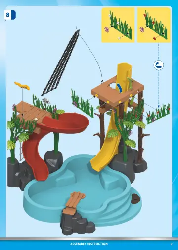 Istruzioni di montaggio Playmobil 70609 - Parco acquatico con scivoli (9)