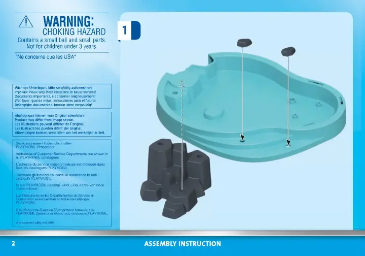 Bouwplannen Playmobil 70610 - Leuk zwembad met watersplash (2)