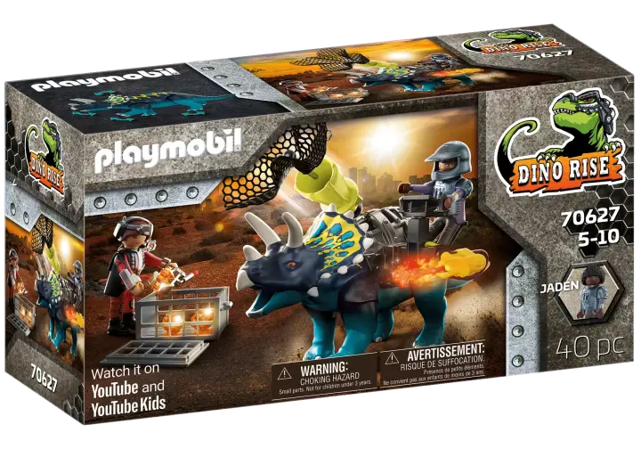 Playmobil 70627 - Τρικεράτωψ με πανοπλία-κανόνι και μαχητές - BOX