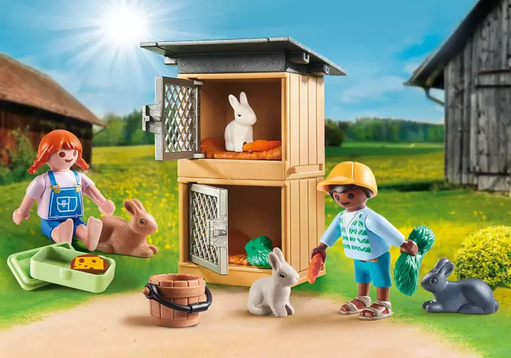 Playmobil 70675 - Set de Regalo Alimentar a los conejos