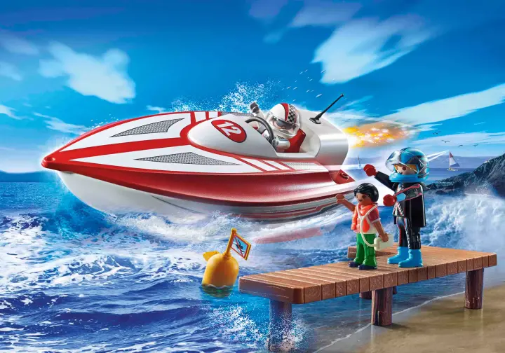 Playmobil 70744 - Αγωνιστικό ταχύπλοο σκάφος με μοτέρ