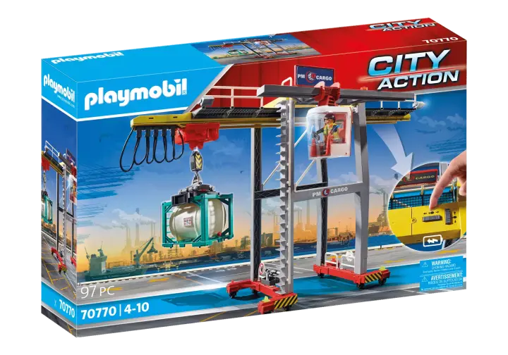 Playmobil 70770 - Portalkran mit Containern - BOX