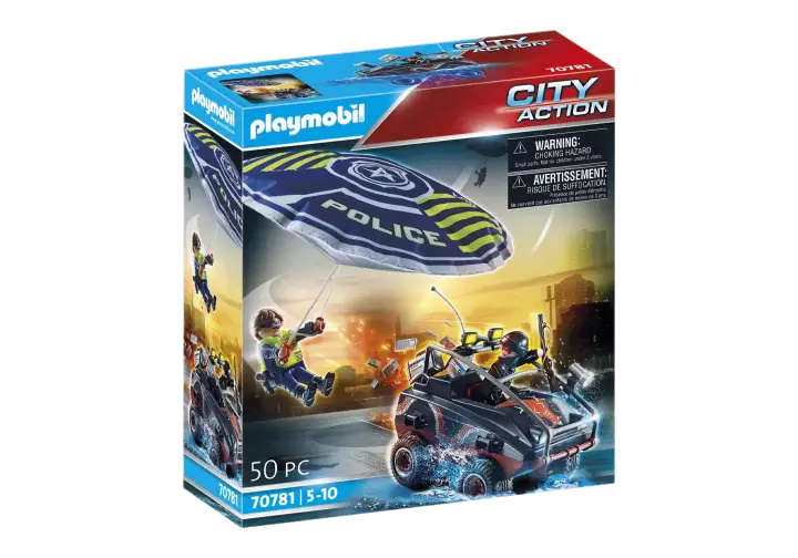 Playmobil 70781 - Paracadute della Polizia e veicolo - BOX