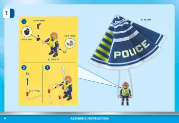 Bygganvisningar Playmobil 70781 - Polisfallskärm: jakt på ett amfibiefordon (4)