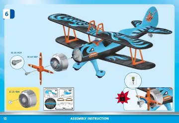 Bouwplannen Playmobil 70831 - Air Stuntshow dubbeldekker "Phoenix" (12)