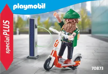 Bouwplannen Playmobil 70873 - Hipster met e-scooter (1)